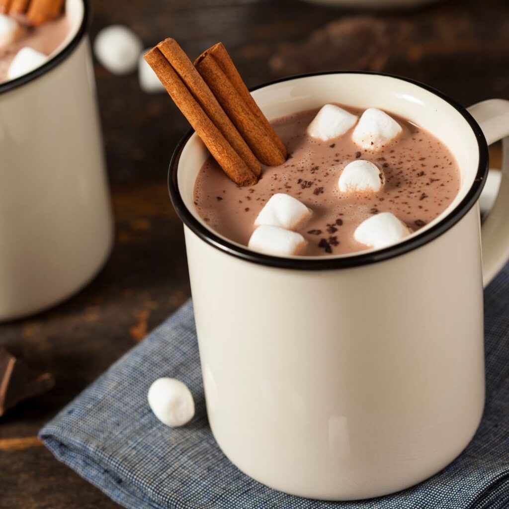 over a cup of hot cocoa